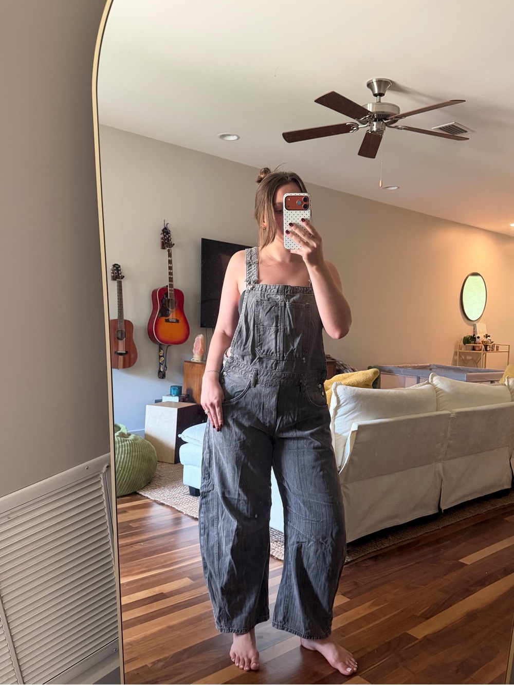Free People Good Luck Barrel Overalls